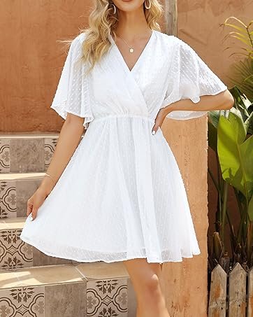 white bridal shower dress