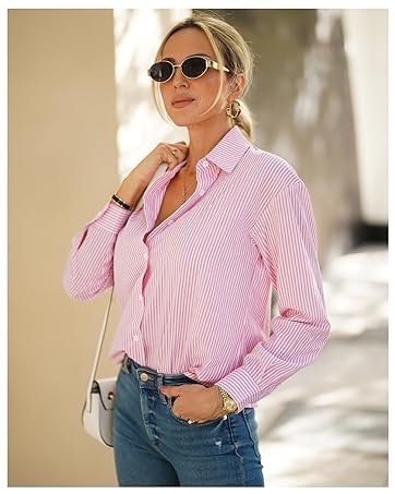 pink striped long sleeve shirts
