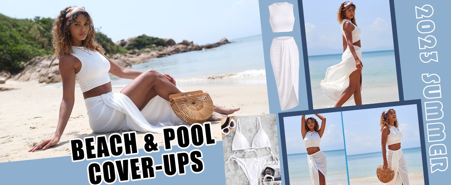 white tank dress set for beach wedding